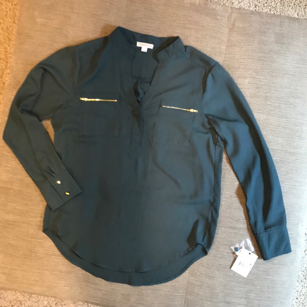 Zipper Pocket Blouse